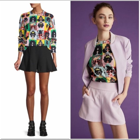 Alice + OliviaQuintin Cropped Boxy Pullover